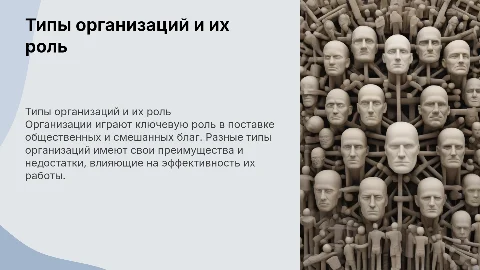 Типы организаций: преимущества и недостатки в поставке благ