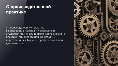 О производственной практике