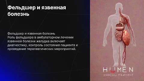 Профессиональная деятельность фельдшера при язвенной болезни