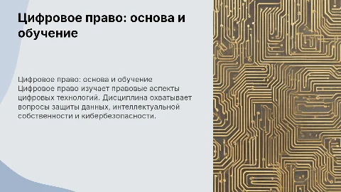 Цифровое право как отрасль права и учебная дисциплина
