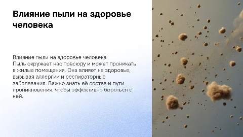 Пыль и её влияние на организм человека: меры предосторожности