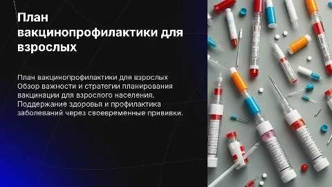 План вакцинопрофилактики для взрослых пациентов