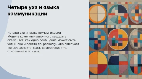 4 уха 4 языка коммуникационный квадрат
