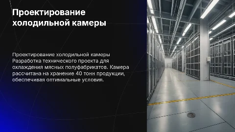 Технический проект холодильной камеры для мясных полуфабрикатов