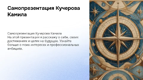 Самопрезентация Кучерова Камила
