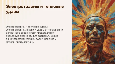 электротравмы ожоги теплового и солнечнго удара