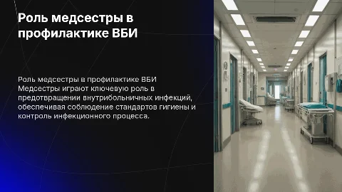 Роль медсестры в профилактике и контроле ВБИ
