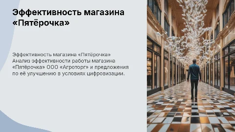 Оценка эффективности деятельности магазина «Пятёрочка»