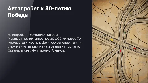 Автопробег к 80-летию Победы: 30 000 км и 70 городов