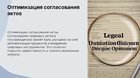 Оптимизация согласования правовых актов в госучреждениях