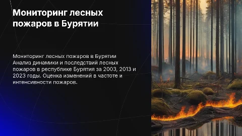 Мониторинг лесных пожаров в Бурятии: 2003, 2013, 2023