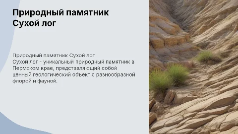 Природный памятник Сухой лог, Пермский край