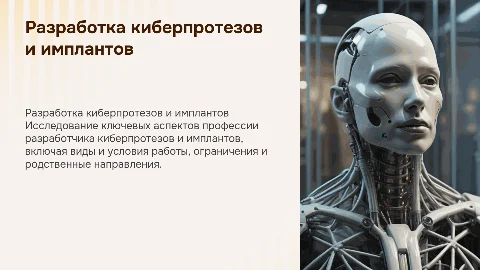 Разработчик киберпротезов и имплантов: виды и условия труда