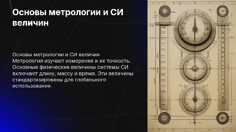 Основные виды метрологии и физические величины СИ