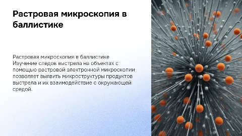 Исследование продуктов выстрела с помощью растровой микроскопии