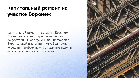 Капитальный ремонт пути на искусственных сооружениях в Воронеже