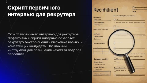 Скрипт первичного интервью для рекрутера