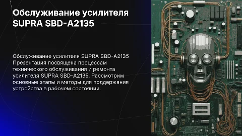Техническое обслуживание усилителя SUPRA SBD-A2135