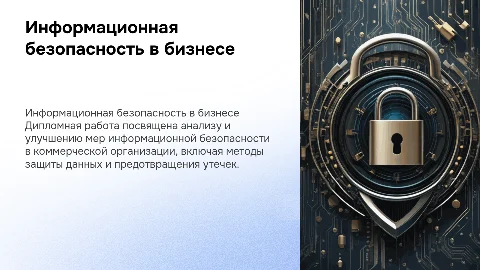 Дипломная работа по Информационной безопасности в бизнесе