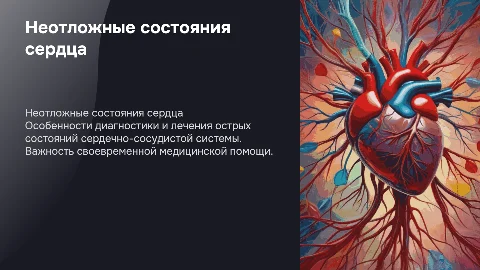 Неотложные состояния сердечно сосудистой системы