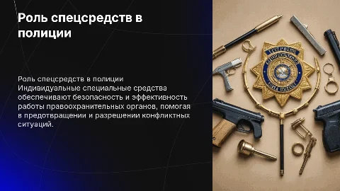 Значение индивидуальных специальных средств в полиции