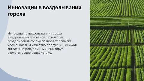 внедрение интенсивной технологии возделывания гороха