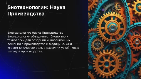 Био технологии как наука производства