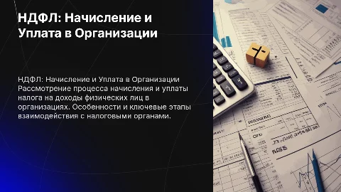 Порядок начисления и уплаты НДФЛ в организациях