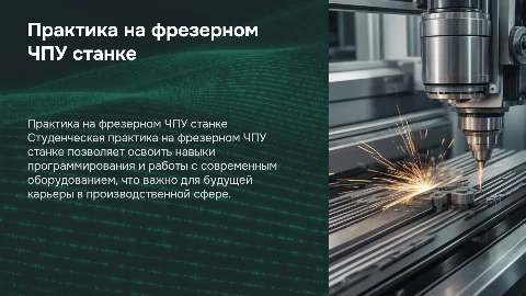 Студенческая практика на фрезерном ЧПУ станке