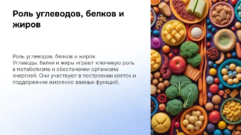 Применение и биологическая роль углеводов, белков, жиров