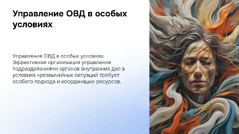 Организация управления подразделениями ОВД в ЧС