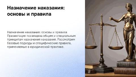 назначение наказания общие начала и специальные правила
