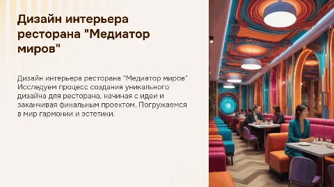 Дизайн-проект интерьера ресторана "Медиатор миров"
