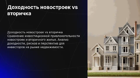 сравнение доходности инвестиций в новостройки и вторичное жилье