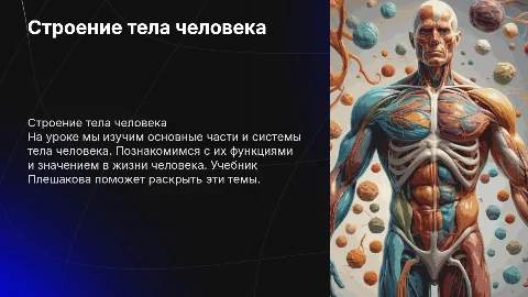 Презентация к уроку "Строение тела человека" для 2 класса
