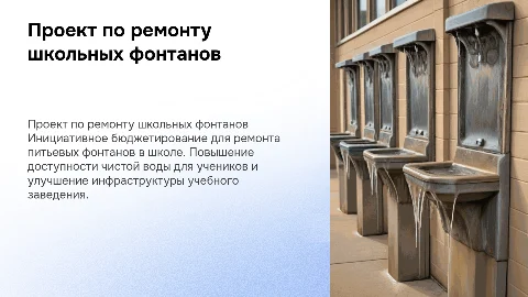 Проект по школьному инициативному бюджетированию: ремонт фонтанов