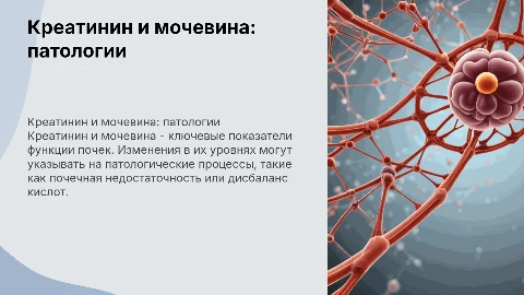 Креатин мочевина и ее паталоги,кислоты