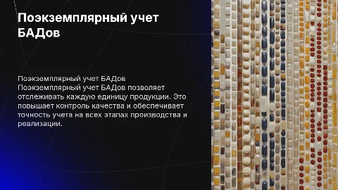 Поэкземплярный учет БАДов