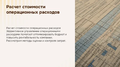 расчет стоимости операционных расходов
