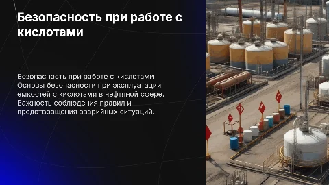 Основы безопасности при эксплуатации емкостей с кислотами