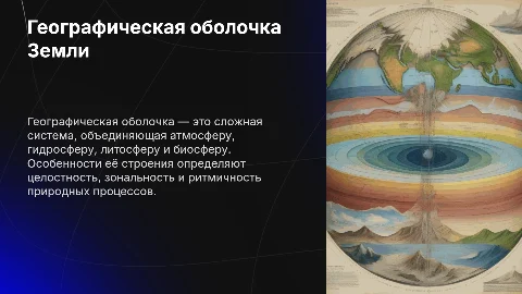 Презентация: География 7 класс: географическая оболочка и её свойства