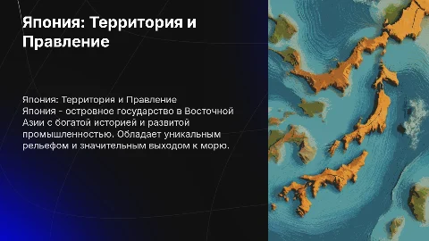 Презентация о Японии: территория, рельеф и правление