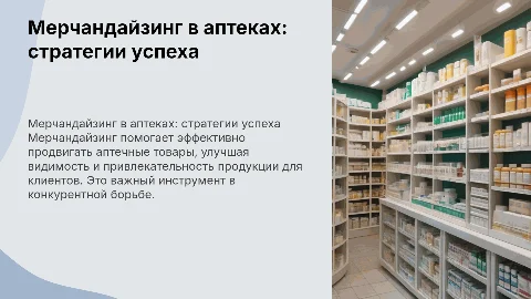 Мерчандайзинг как форма продвижения товаров аптечного ассортимента