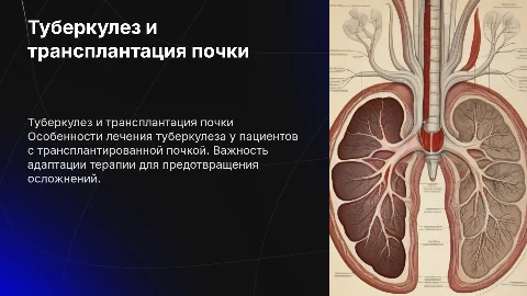 Лечение туберкулеза у больных с трансплантированной почкой