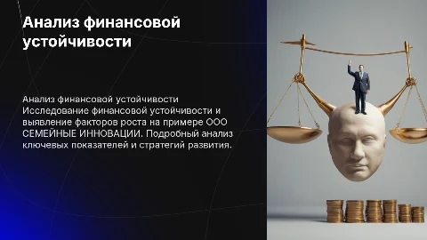Анализ финансовой устойчивости организации: ООО СЕМЕЙНЫЕ ИННОВАЦИИ