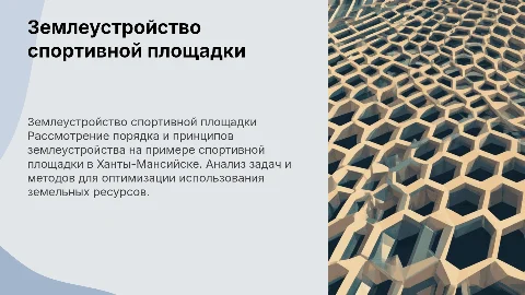 Порядок землеустройства на примере спортивной площадки