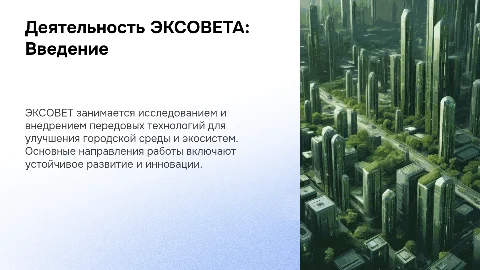 Деятельность ЭКСОВЕТА