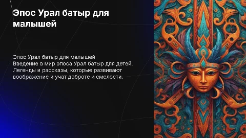 Эпос Урал батыр для детей детского сада