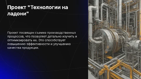 Проект "Технологии на ладони": съемка различных производственных процессов