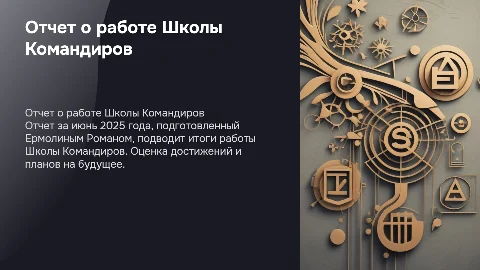 Отчет Ермолина Романа школа командиров июнь 2025